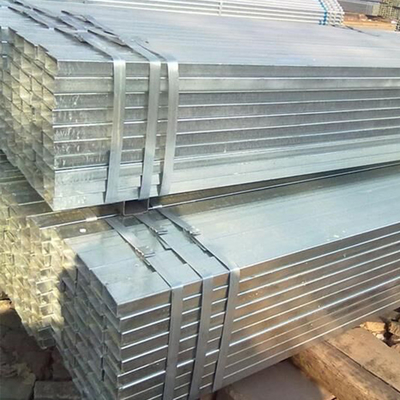 Hotrolled Gi Square Steel Pipe , Spangled Galvanised Rectangular Tube